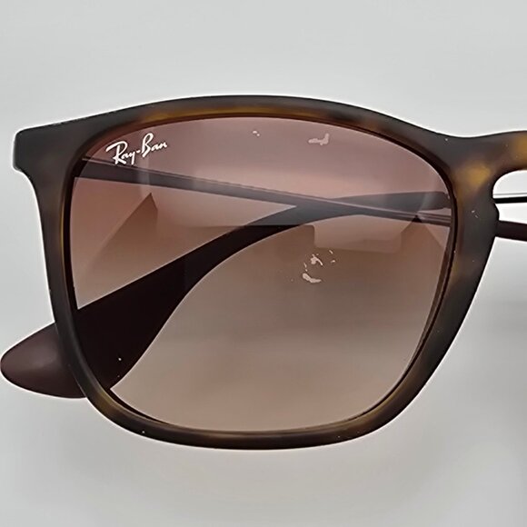 Ray-Ban RB4187 856/13 Chris Havana Rubber Frame Brown Gradient Lens Sunglasses - Picture 14 of 14